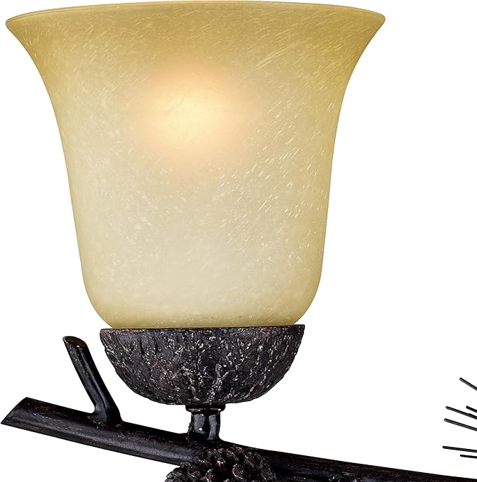 VAXCEL Sierra 3-Light 24 inch Wide Black Walnut Rustic Bathroom Vanity Lighting Fixture, Creme Cognac Glass Shade | Lumora