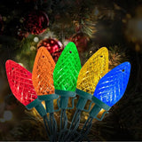 Brightown C9 Christmas String Lights Multicolor, 66ft 100 LED Faceted Christmas Lights on Green Wire, Plug-in Large | Lumora