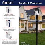 Solus 7-Foot Direct Burial Lamp Post – Outdoor Aluminum Light Pole with Decorative Cross Arm & 120V Outlet – Fits | Lumora