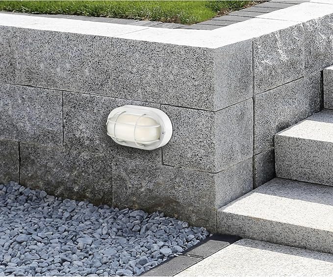 Westinghouse 6113600 Traditional One-Light Dimmable LED Outdoor Wall Light, Textured White Finish, White Glass | Lumora