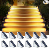 LED Solar Step Lights Waterproof Outdoor Stair Lights, Warm White Solar Deck Lights IP67 Solar Decoration Lights | Lumora