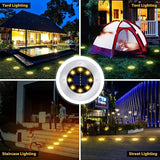 12 Pack 8LED Solar Garden Lights Outdoor Waterproof Sidewalk Disk Bright In-Ground Landscape Lighting for Lawn | Lumora