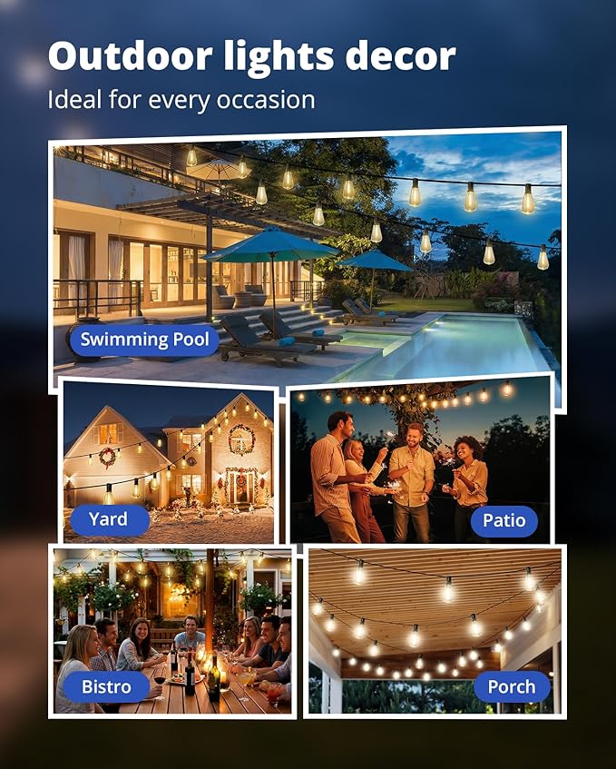 VIPAR 25FT ST38 String Lights and 100FT ST38 Patio Lights