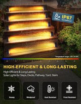 LED Solar Step Lights Waterproof Outdoor Stair Lights, Warm White Solar Deck Lights IP67 Solar Decoration Lights | Lumora