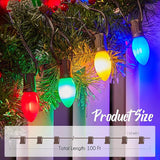 C9 Light Strand, 100 FT Outdoor String Lights Christmas Stringer with 100 Sockets for Christmas Decor Patio, E17 | Lumora