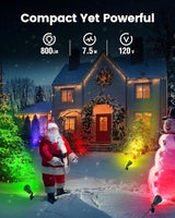 SURAIELEC Christmas Spotlight Outdoor, Create Stunning Holiday Decor with 4 Color Lenses (Red Green Blue Yellow) | Lumora