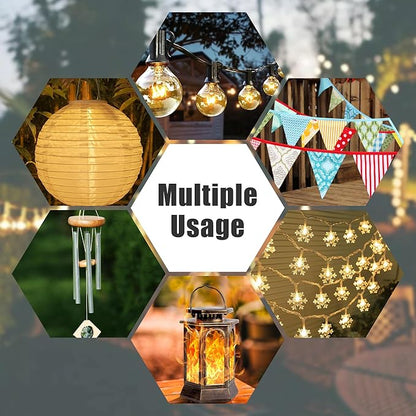 Suchtale 8.5FT Poles for String Lights with Forks, 4 Pack Metal Stands with Hooks & 5-Prong Base for Garden, Patio, Fence, Deck, Backyard, Wedding, Black, Built for Tough Environments