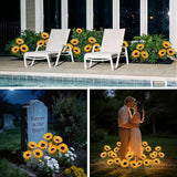 Solar Sunflower Lights Outdoor, 2 Pack Waterproof Artificial Flowers for Grave Decorations - Solar Powered Grave | Lumora