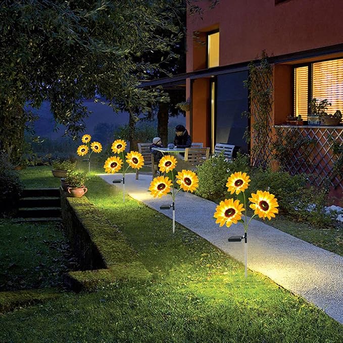 Sunflower Solar Lights,Waterproof Pathway Lamp - Solar Sunflowers Outdoor Waterproof | for Backyard Patio Driveway Walkway Lawn Flowerbed Garden Trees Yard Porch