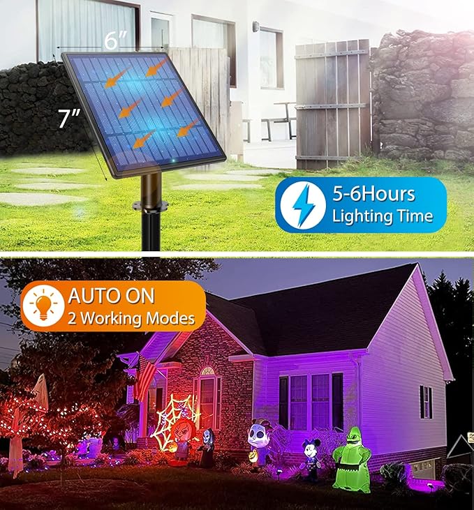 APONUO Christmas Solar Spot Lights Outdoor Color Changing,2 Colors Modes Metal Solar Landscape Lighting RGB | Lumora
