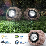 4 Pack Solar Rock Lights Outdoor, Super Bright Solar Garden Stone Spotlight, Led Landscape Lighting for Pathway | Lumora