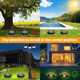 Solar Ground Lights, 8 Pack 12 LED Solar Disk Lights Outdoor Waterproof In-Ground Landscape Lighting for Garden | Lumora