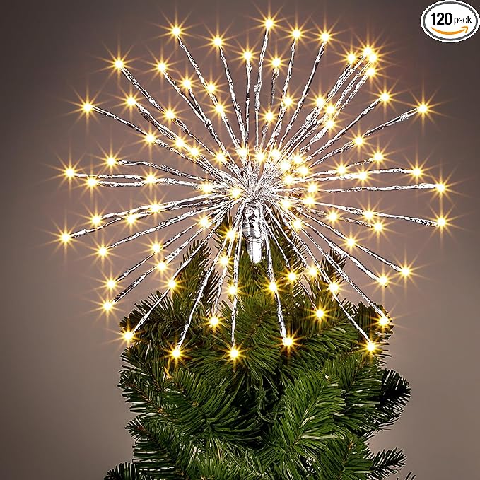 Twinkling Starburst Christmas Tree Star Topper Fairy Light 20 of 120 LED Lights - Outdoor Lighting Accessory | Lumora