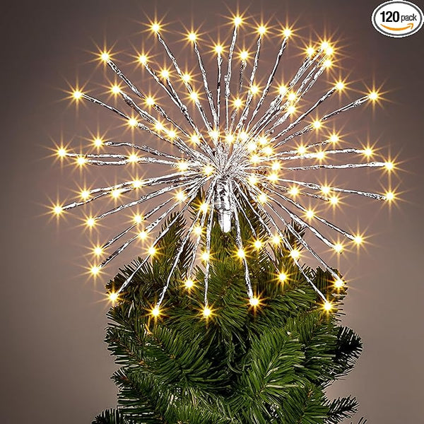 Twinkling Starburst Christmas Tree Star Topper Fairy Light 20 of 120 LED Lights - Outdoor Lighting Accessory | Lumora
