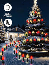 25Ft LED C9 Red and White Christmas Lights Outdoor, C9 Vintage Christmas Lights with 26 LED Red and White Bulbs | Lumora