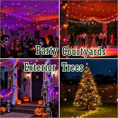 Halloween String Lights (Orange & Purple - Steady, 25FT), Mini LED String Lights, IP68 Waterproof Fairy Lights for Outdoor Indoor Holiday Party Patios Wedding Valentines Day Xmas Decor