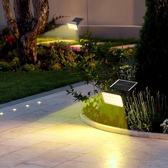Solar Spot Lights Outdoor, 72 LEDs Landscape Lighting with 3 Lighting Modes and Auto On/Off, 360° Adjustable IP65 Waterproof Solar Powered Landscape Lights for Yard, Garden, Pathway, 4 Pack