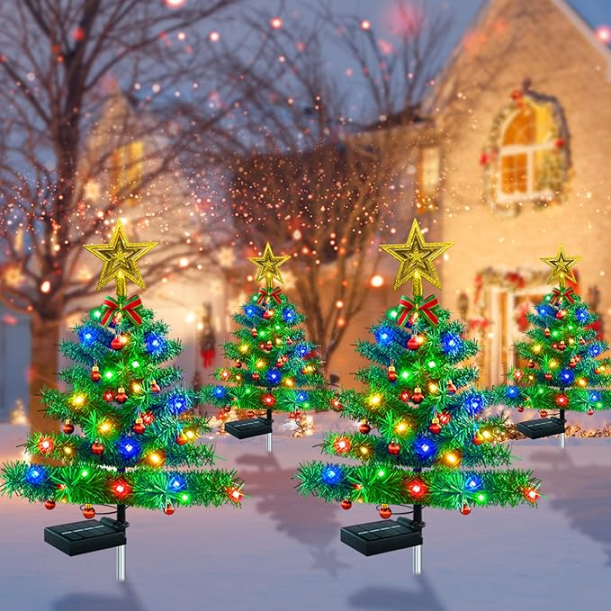 Upgraded Solar Outdoor Christmas Tree Lights Multicolor, 800mA Solar Powered Outdoor Lighted Xmas Tree Waterproof | Lumora