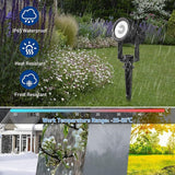 T-SUNUS Christmas Solar Landscape Spotlights 2 Pack Warm White 3000K, IP65 Waterproof Spot Lights 9.8ft Cable | Lumora