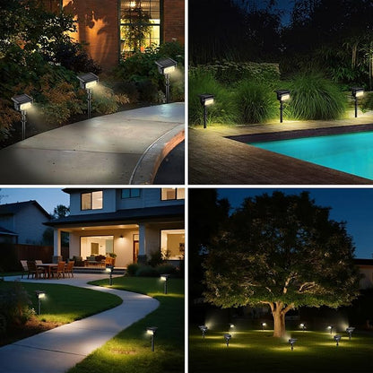Solar Spot Lights for Outdoor, Warm Light-6 Pack
