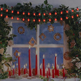 25Ft C7 Red Christmas Lights, C7 Vintage Christmas String Lights with 27 Red Ceramic Bulbs,Roofline Light String | Lumora