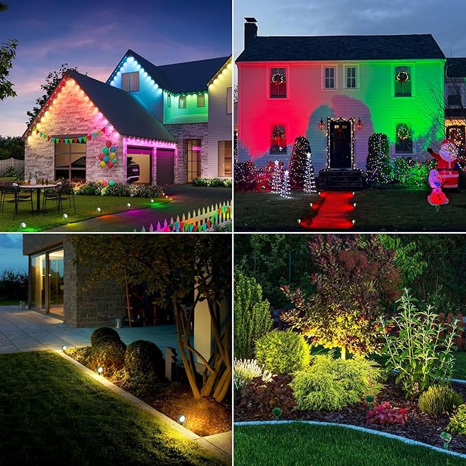 Cordless Landscape Light Rechargeable, Color Changing Garden Lighting, Waterproof Spotlight Outdoor with Remote, Used for Garden Bonsai Path Holiday Atmosphere Light Decoration