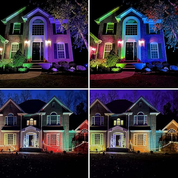 GOODSMANN RGBW Low Voltage LED Spotlights 4PK Color Changing Landscape Lights 12V-15V 12W 650 Lumen Outdoor Spot | Lumora
