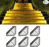 6 Pack Solar Stair Lights, Solar Step Lights Outdoor Waterproof IP65, LED Outdoor Step Light Decor for Garden | Lumora