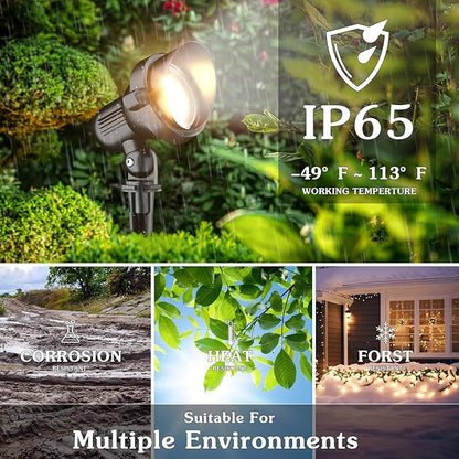 Low Voltage Landscape Lighting: 10W MR16 LED Landscape Lights 12-24V 3000K Warm White - Wired Garden Yard Tree Wall Lighting for Family Home - 6 Pack