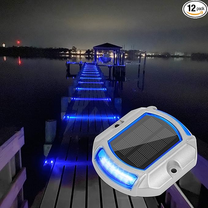 VOLISUN Solar Driveway Lights Dock Deck Lights 12 Pack,2 Colors in 1, LED Solar Powered Waterproof Outdoor Warning | Lumora