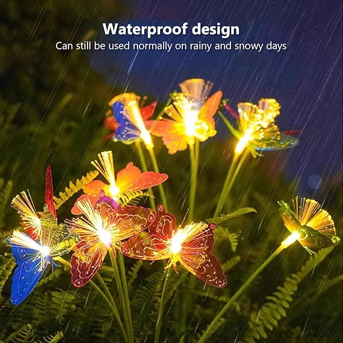 Waterproof Solar Pathway Lights, Solar Flowers Decorative Lights for Garden Patio Porch Flower Bed Decorations, Housewarming Gifts