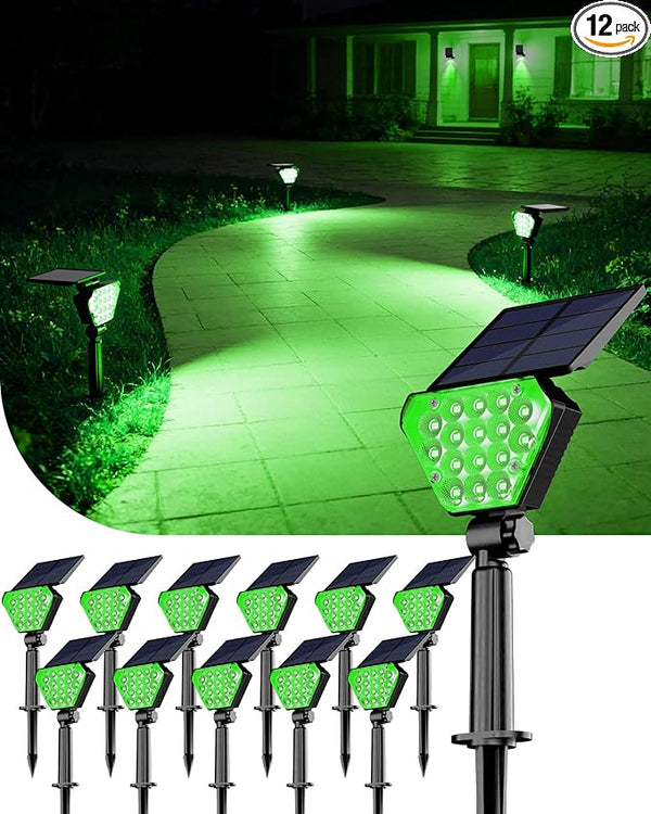 T-SUN Solar Lights Outdoor Waterproof IP65, 12 Pack LED Solar Spot Lights Color Changing IP65 Waterproof Smart Auto | Lumora
