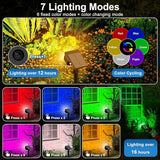 Solar Color Changing Spot Lights Outdoor Waterproof Colored RGB Solar Powered Landscape Lights for Yard 7 Lighting | Lumora