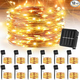12 Pcs Solar String Lights Solar Mini Teeny Tiny Fairy Firefly Twinkle Light Waterproof 16ft 50 LEDs Garden String | Lumora