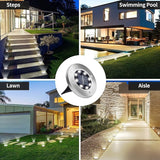 Aogist 12 Pack Solar Disk Lights - 8 LED In-Ground Outdoor Landscape Lights for Pathway, Yard, Walkway, Patio, Lawn | Lumora
