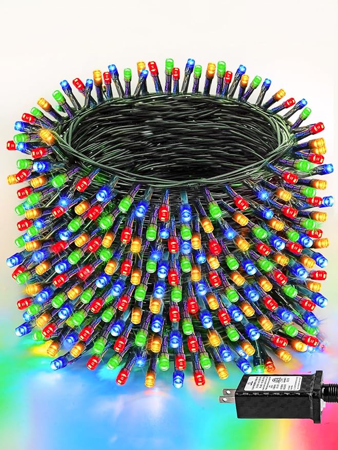 1000 LED Multicolored Christmas Lights Indoor Outdoor, Super Long 330 FT Green Wire String Lights with Memory & | Lumora