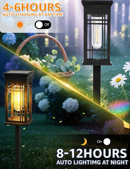 8 Pack Solar Lights Outdoor Waterproof - Solar Powered Outdoor Lights for Patio Yard Pathway Walkway Lawn Garden Decor Landscape Lighting Solar Lights Outdoor