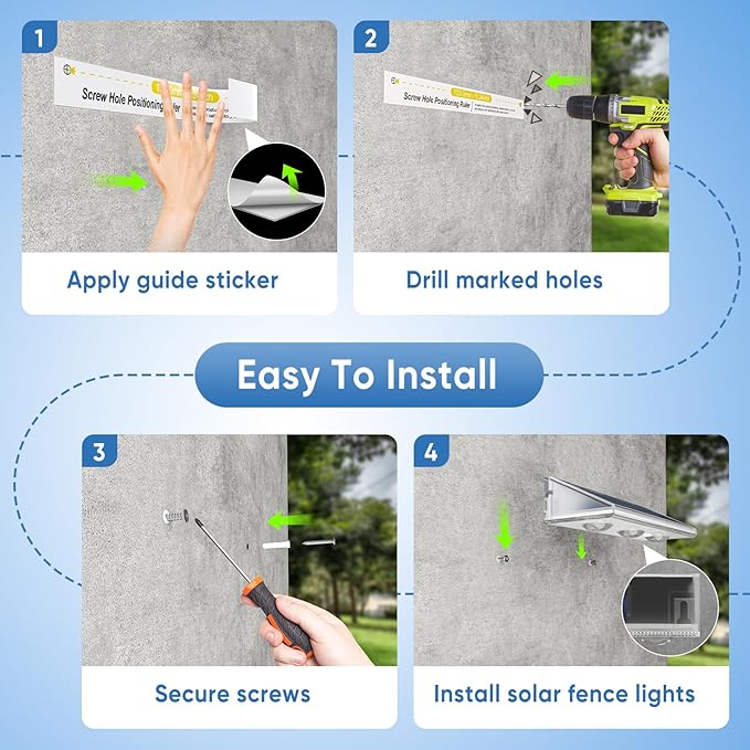 YiLaie Solar Fence Lights Outdoor - Warm White & RGB 6 Color, Solar Lights Outdoor IP67 Waterproof, Garden Lights | Lumora