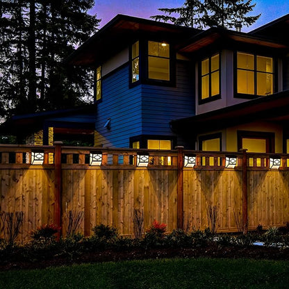 Solpex Solar Deck Lights,Solar Fence Lights, 2 Modes Christmas Decoration Lights,Unique Pattern, Waterproof Automatic Outside, Deck, Patio, Stairs, Yard, Steps, Path & Driveway (RGB & Black 8-Pack)