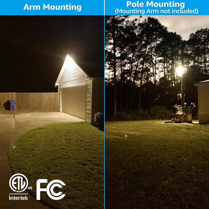 TORCHSTAR LED Barn Light, Dusk to Dawn Area Lights with Photocell, Outdoor Security Flood Lighting, ETL & FCC Listed, IP65 Waterproof, Aluminum, 110-277V, Garage, Yard, 3000K Warm White, Bronze