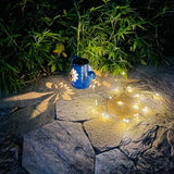 Blue Solar Watering Can with Light,Solar Powered Waterfall Lights 1 Pack 60 - Outdoor Lighting Accessory | Lumora