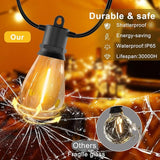100 FT Outdoor String Lights IP65 Waterproof Patio Lights with 30 + 3 Shatterproof LED Bulbs Commercial Grade LED | Lumora