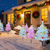 4 Pack Solar Christmas Trees Outdoor, 8 Lighting Modes Waterproof Solar Powered Xmas Decorations Tree Lights with | Lumora