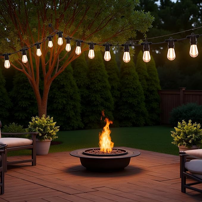 LED Patio String Lights, 70ft 30 Lights Adapter Powered, E26 Socket with S14 Bulbs Weatherproof Outdoor Bistro | Lumora