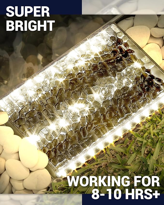 1 Pack Solar Paver Lights Outdoor – 6×9 Inch Waterproof IP67 Recessed Solar LED Paver Lights, Heavy Duty, Warm | Lumora