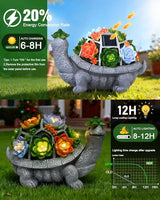 11.1 Inch Large Solar Garden Decor Turtle Statues Lights, Outdoor Figurine Decorations Ornament Lamps for Outside | Lumora