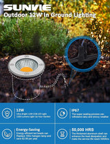 SUNVIE Low Voltage Landscape Well Lights with Wire Connectors, 12W LED, IP67 Waterproof Outdoor In-Ground Garden | Lumora
