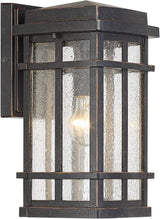 John Timberland Neri Mission Outdoor Wall Light Sconce Fixture Oil Rubbed Bronze 12 1/2" Clear Seedy Glass Decor | Lumora