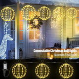 Joomer 2 Pack Christmas Ball Lights, 13IN & 11IN Foldable Metal Sphere Light, Connectable - Outdoor String Light | Lumora