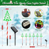 Christmas Solar Pathway Lights Outdoor Decorations,10 Modes 78 LED Outdoor Christmas Tree Solar Candy Stake Lights | Lumora